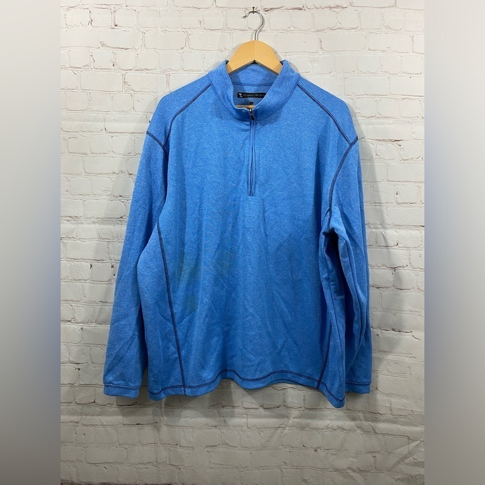 Pebble Beach Performance Pullover Sweater Mens XL High Neck Blue (READ)